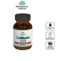 Viên uống WWB Organic India - Thực phẩm chức năng hỗ trợ điều hòa và ổn định nội tiết cho phụ nữ, cải thiện sức khỏe sinh sản hiệu quả.