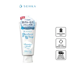 Sữa rửa mặt Senka Perfect White Clay màu trắng (nội địa Nhật)