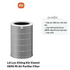 Lõi Lọc Không Khí HEPA Xiaomi Mi Air Purifier - Bộ Lọc Bụi Mịn Cho Máy Lọc 2, 2S, 3, Pro, Lắp Đặt Dễ Dàng, Chất Lượng Cao
