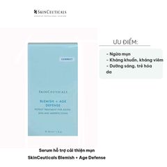 Serum SkinCeuticals Blemish + Age Defense 30ml - Hỗ Trợ Trị Mụn, Ngừa Lão Hóa, Làm Sáng Da, Kiểm Soát Dầu Thừa