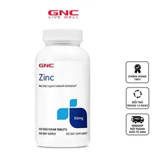 Viên uống hỗ trợ bổ sung kẽm GNC Zinc 50mg của Mỹ