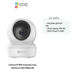 Camera IP Wifi trong nhà xoay 360 Ezviz C6N 1080p - Giám sát hiệu quả ngày đêm, tích hợp micro và loa đàm thoại 2 chiều
