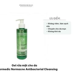 Sữa Rửa Mặt Dermedic Normacne Antibacterial Cleansing 200ml - Giúp Làm Sạch Da Mụn, Kháng Viêm và Dưỡng Ẩm Hiệu Quả