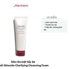 Sữa Rửa Mặt Tẩy Da Chết Shiseido Clarifying Cleansing Foam 125ml - Sạch Sâu, Làm Sáng Da, Chăm Sóc Da Cao Cấp Nhật Bản