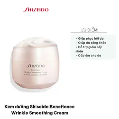 Kem Dưỡng Da Shiseido Benefiance Wrinkle Smoothing Cream - Chăm Sóc Da Cao Cấp, Phục Hồi Da, Giảm Nếp Nhăn, Dưỡng Ẩm Sâu