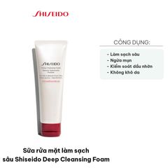 Sữa Rửa Mặt Shiseido Deep Cleansing Foam 125ml - Sạch Sâu, Ngăn Ngừa Mụn, Kiểm Soát Dầu Thừa Cho Mọi Loại Da