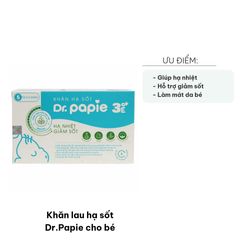 Khăn Lau Hạ Sốt Dr.Papie 3+ Cho Bé - Giải Pháp Làm Mát Và Hạ Nhiệt An Toàn, Hỗ Trợ Giảm Sốt Hiệu Quả Cho Trẻ Em