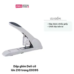 Dập Ghim Deli E0395 Cỡ Lớn - Chất Liệu TPE Bền Bỉ, Dập Được 210 Trang - Dụng Cụ Văn Phòng Tiện Dụng