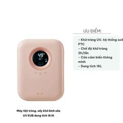Máy Tiệt Trùng Sấy Khô Bình Sữa UV KUB 16L - Công Nghệ Khử Trùng Tia UV, An Toàn Cho Bé, Tiện Ích Sử Dụng