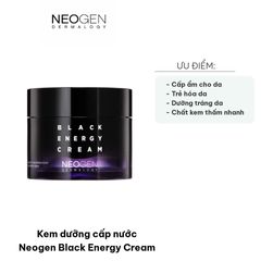 Kem Dưỡng Ẩm Neogen Black Energy Cream 80ml - Cung Cấp Nước Sâu, Ngăn Bong Tróc, Duy Trì Độ Ẩm, Dành Cho Da Khô Nứt Nẻ