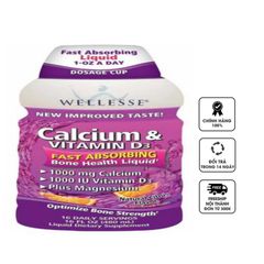 Calcium và Vitamin D3 Wellesse dạng nước 480ml của Mỹ