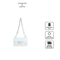 Túi xách nữ Charles & Keith Metallic Push-Lock Checkered Chain Bag
