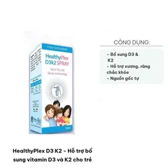HealthyPlex D3 K2 - Hỗ trợ bổ sung vitamin D3 và K2 cho trẻ