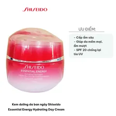 Kem Dưỡng Da Ban Ngày Shiseido Essential Energy Hydrating Cream 50ml - Bảo Vệ Da SPF20, Cung Cấp Độ Ẩm và Làm Sáng Da