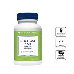 Viên uống hỗ trợ giảm mỡ máu The Vitamin Shoppe Red Yeast Rice 1200mg