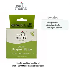 Kem chống hăm hữu cơ Earth Mama Diaper Balm 60ml cho bé - Giải pháp làm dịu da an toàn từ thiên nhiên cho trẻ sơ sinh