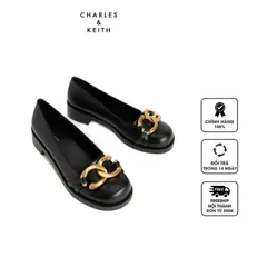 Giày nữ Charles & Keith Chunky Metallic Accent Ballerinas CK1-70380967 Black