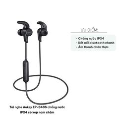Tai Nghe Aukey EP-B40S Chống Nước IPX4 Với Kẹp Nam Châm - Âm Thanh Chân Thực, Bluetooth 5.0 - Phụ Kiện Thể Thao Hoàn Hảo
