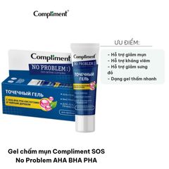 Gel Chấm Mụn Compliment SOS No Problem AHA BHA PHA 25ml - Giải Pháp Làm Khô Mụn, Giảm Sưng Và Ngừa Mụn Tái Phát