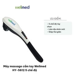 Máy Massage Cầm Tay Wellmed HY-5612 - Thiết Bị Massage 5 Chế Độ Với 4 Đầu Massage Chuyên Dụng, Giải Tỏa Căng Thẳng Từ Đầu Đến Chân