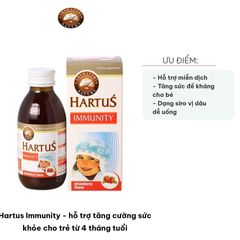 Siro Hartus Immunity - Tăng cường miễn dịch cho trẻ từ 4 tháng tuổi, hỗ trợ sức khỏe và tăng cường đề kháng tự nhiên