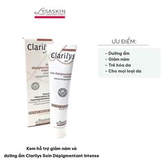 Kem Dưỡng Ẩm Giảm Nám Clarilys Soin Dépigmentant Intense 40ml - Làm Mờ Đốm Nâu, Dưỡng Sáng Da, Thẩm Thấu Nhanh, Trong Suốt, Phù Hợp Với Mọi Loại Da