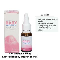Men vi sinh Lactobact Baby Tropfen cho trẻ - Hỗ trợ tiêu hóa, sức khỏe, miễn dịch với 200 triệu lợi khuẩn & vitamin thiết yếu, 15ml