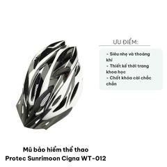 Mũ Bảo Hiểm Thể Thao Protec Sunrimoon Cigna WT-012 - Siêu Nhẹ, Thoáng Khí, Phù Hợp Đạp Xe, Leo Núi, Trượt Ván, Dành Cho Nam Nữ