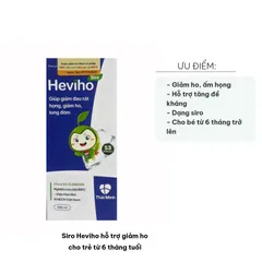 Siro Heviho Giảm Ho Cho Trẻ Từ 6 Tháng Tuổi - Hỗ Trợ Làm Ấm Họng, Giải Cảm, Tiêu Đờm, Tăng Cường Sức Đề Kháng 100ml