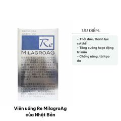 Viên uống Re MilagroAg Nhật Bản - Hỗ trợ trắng da, thanh lọc cơ thể, cải thiện sức khỏe làn da, 90 viên