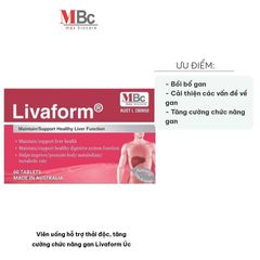 Viên uống hỗ trợ thải độc gan Livaform Úc - Tăng cường chức năng gan, phục hồi sức khỏe từ thiên nhiên - Hỗ trợ người thường xuyên uống rượu