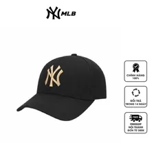 Mũ MLB Metal Logo Structured New York Yankees Black Gold 32CPIG111-50L