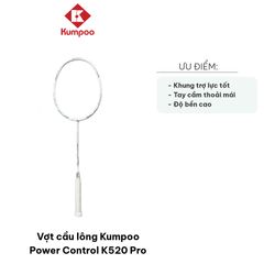 Vợt cầu lông Kumpoo Power Control K520 Pro - Thiết kế Carbon Fiber, Trọng lượng 82g - Phù hợp người mới và trình độ trung bình