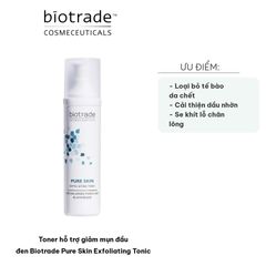 Toner Giảm Mụn Đầu Đen Biotrade Pure Skin Exfoliating Tonic 50ml - Công Thức AHA BHA Peeling, Se Khít Lỗ Chân Lông, Làm Sáng Da