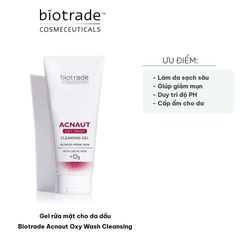 Gel Rửa Mặt Cho Da Dầu Biotrade Acnaut Oxy Wash Cleansing 200ml - Sạch Sâu, Cấp Ẩm, Hỗ Trợ Ngừa Mụn, Phù Hợp Da Dầu và Hỗn Hợp