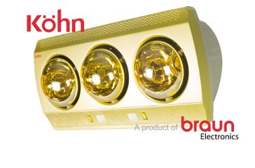 Đèn sưởi nhà tắm Braun 3 bóng vàng