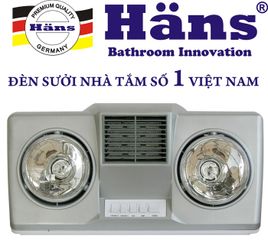 Đèn sưởi nhà tắm Hans thổi gió nóng 2 bóng