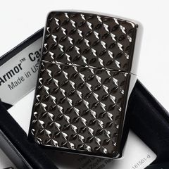 Bật Lửa Zippo 28186 Diamond Cut Armor Ebony - Bật Lửa Sang Trọng Chống Gió Hàng Chính Hãng, Thiết Kế Độc Đáo, Chất Liệu Gỗ Mun