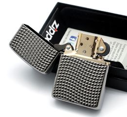 Bật lửa Zippo 28544 Armor High Polish Đen Chrome - Bật lửa khắc hình ô vuông, chống gió, quà tặng độc đáo cho fan Zippo