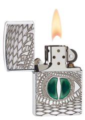 Bật Lửa Zippo 28807 Dragon Eye - Bật Lửa Armor Chạm Khắc Mắt Rồng Ngọc Lục Bảo Bằng Đá Cao Cấp Ấn Tượng