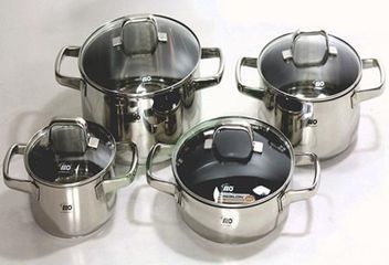 Bộ Nồi Inox 4 Chiếc Cao Cấp Elo Shape Đức - Thiết Kế Tiết Kiệm Năng Lượng, Chịu Nhiệt Tốt, Dễ Dàng Vệ Sinh cho Bữa Ăn Gia Đình