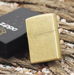 Bật Lửa Zippo 201FB Antique Brass Giả Cổ - Bật Lửa Đồng Thau Chính Hãng Mỹ, Thiết Kế Cổ Điển, Bảo Hành Chất Lượng