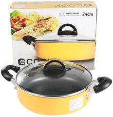 Nồi nhôm ECook Deco LED2244G 24cm - Chất liệu cao cấp chống dính, thiết kế hiện đại màu xanh cho bếp đẹp và an toàn