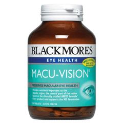 Viên uống Blackmores Macu-Vision chính hãng từ Úc - Bổ sung dinh dưỡng cho mắt khỏe mạnh, bảo vệ khỏi ánh sáng xanh, 150 viên