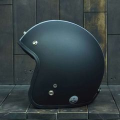 Mũ Bảo Hiểm Dammtrax Retro 3/4 Đen Bạc Nhám - Phong Cách Dân Phượt, An Toàn và Thoải Mái, Tiêu Chuẩn TIS Thái Lan