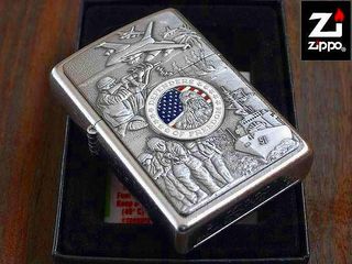 Bật Lửa Zippo 24457 Classic Joined Forces - Biểu Tượng Quân Đội Mỹ Thế Chiến II Mạ Chrome Cứng Cáp, Quà Tặng Độc Đáo