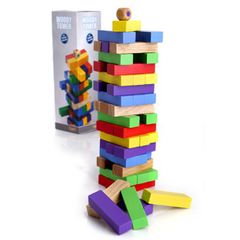 Đồ Chơi Rút Gỗ Woody Tower 48 Thanh Nhiều Màu Sắc - Trò Chơi Tư Duy Thú Vị Cho Trẻ Em và Gia Đình