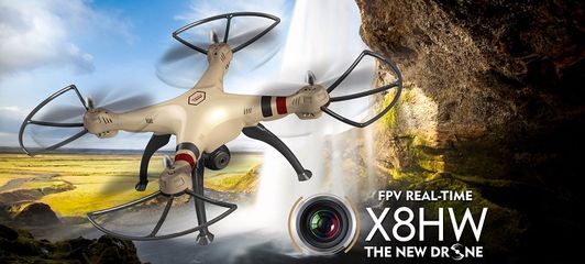Máy bay Flycam Syma X8HW FPV HD với camera truyền hình ảnh trực tiếp, tự giữ độ cao và khả năng nhào lộn 360 độ - Thú chơi công nghệ mới!