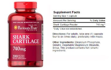 Sụn vi cá mập Shark Cartilage Puritan's Pride 740mg