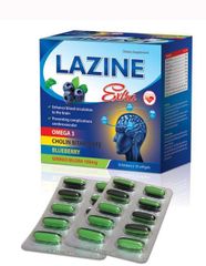 Bổ Huyết Dưỡng Não Lazine Extra - Thực Phẩm Chức Năng Tăng Cường Trí Nhớ, Giảm Căng Thẳng, Hỗ Trợ Tuần Hoàn Máu Não, Vitamin B1, Omega 3